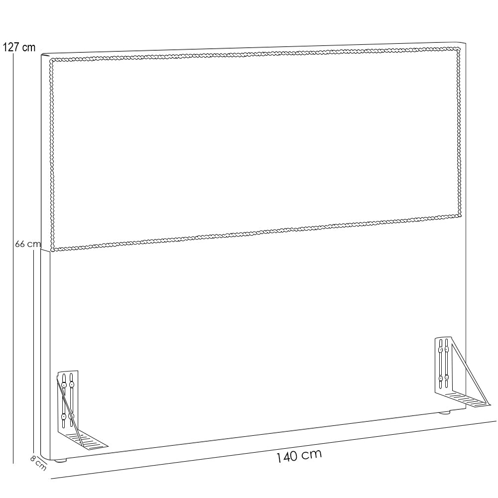 Cabeceira Cama Box Casal Com Tachas 140 cm Vicenza L02 Bouclê Cru