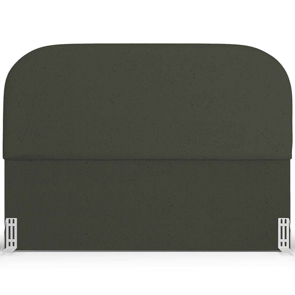 Cabeceira Cama Box King 195cm Orgânica Lanna W01 Linho Verde Musgo