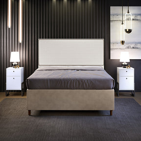 Cabeceira Cama Box Casal Com Tachas 140 cm Vicenza L02 Bouclê Cru