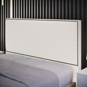 Cabeceira Cama Box Casal Com Tachas 140 cm Vicenza L02 Bouclê Cru