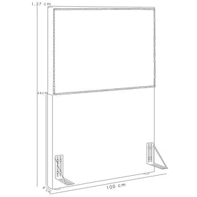 Cabeceira Box Solteiro Com Tachas 100 cm Vicenza L02 Facto Cinza Metalizado