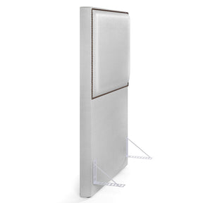 Cabeceira Box Solteiro Com Tachas 100 cm Vicenza L02 Facto Cinza Metalizado