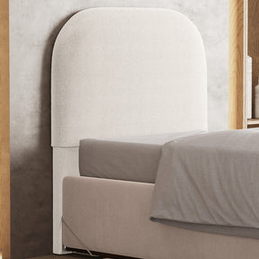 Cabeceira Cama Box 100cm Orgânica Lanna W01 Bouclê Creme