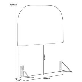 Cabeceira Cama Box 100cm Orgânica Lanna W01 Bouclê Creme