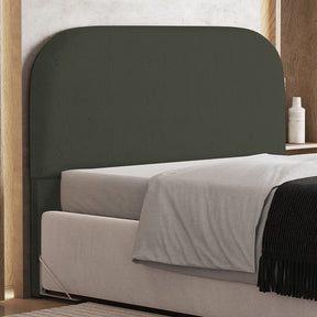 Cabeceira Cama Box King 195cm Orgânica Lanna W01 Linho Verde Musgo